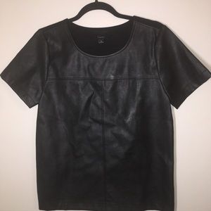 Faux leather shirt